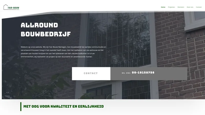 Website van Fair-Bouw Nijmegen