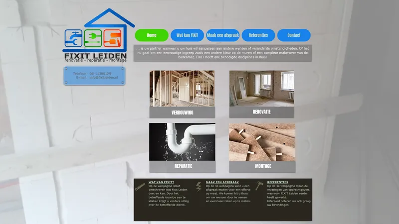 Website van Fixit Leiden