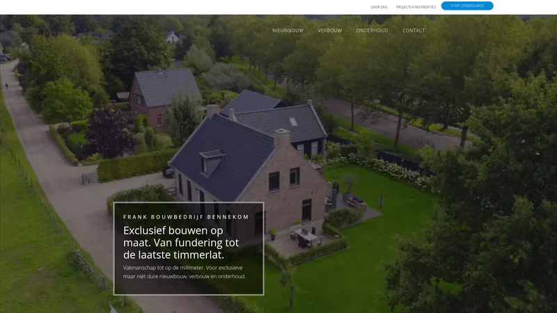 Website van FRANK Bouwbedrijf