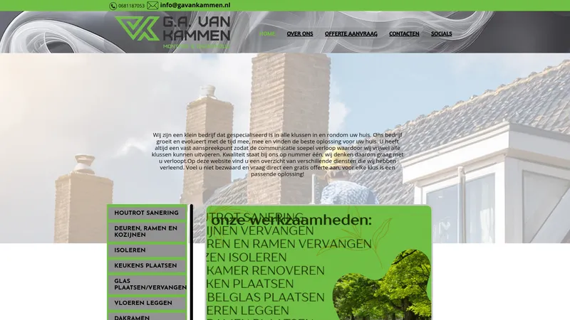 Website van G.a. van Kammen Montage&Onderhoud
