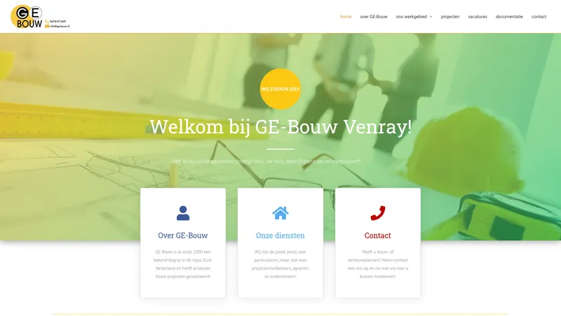 Website van GE-Bouw B.V.