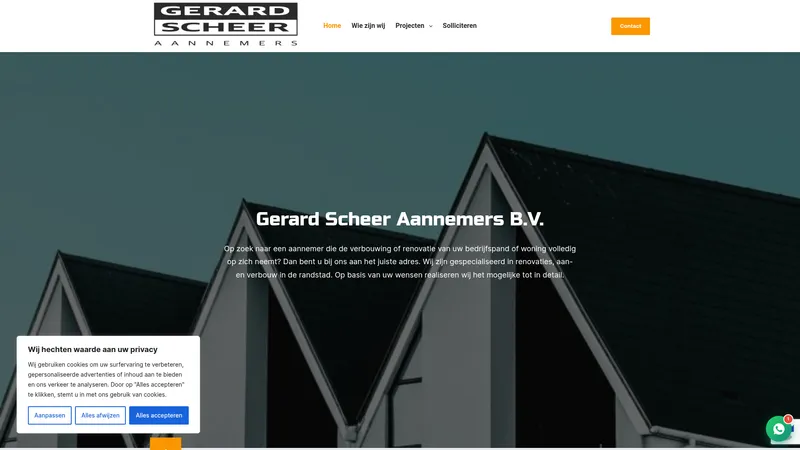 Website van Gerard Scheer Aannemers B.V.
