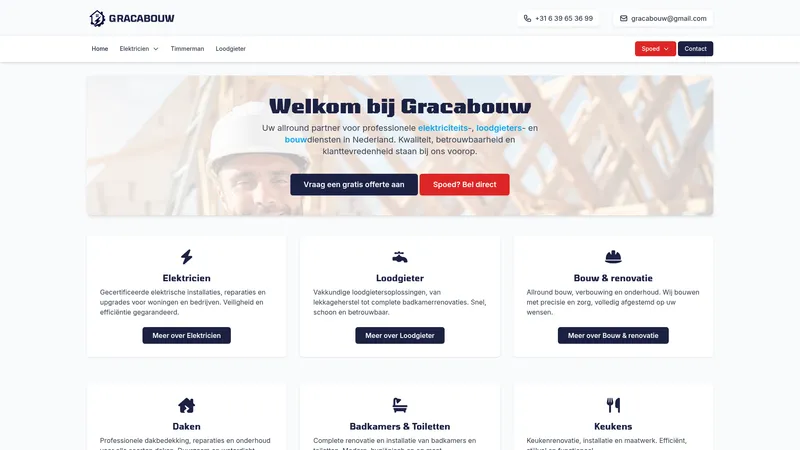 Website van Graca Bouw Delft