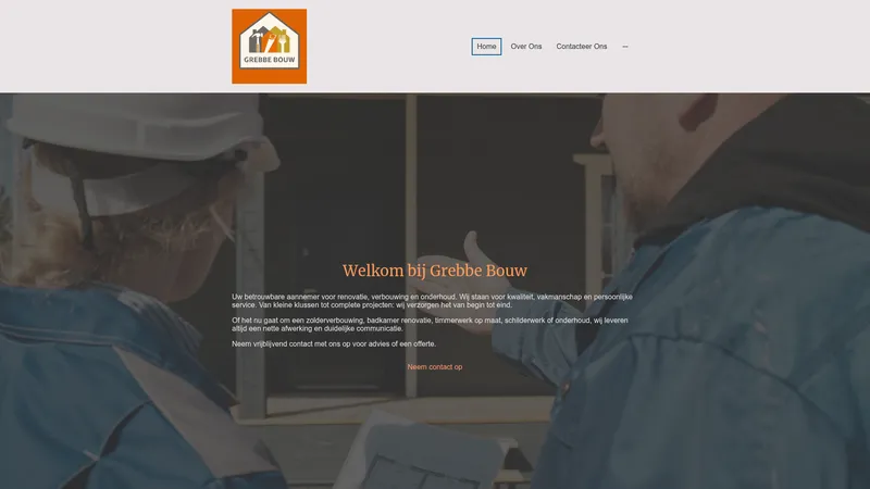 Website van Grebbe Bouw