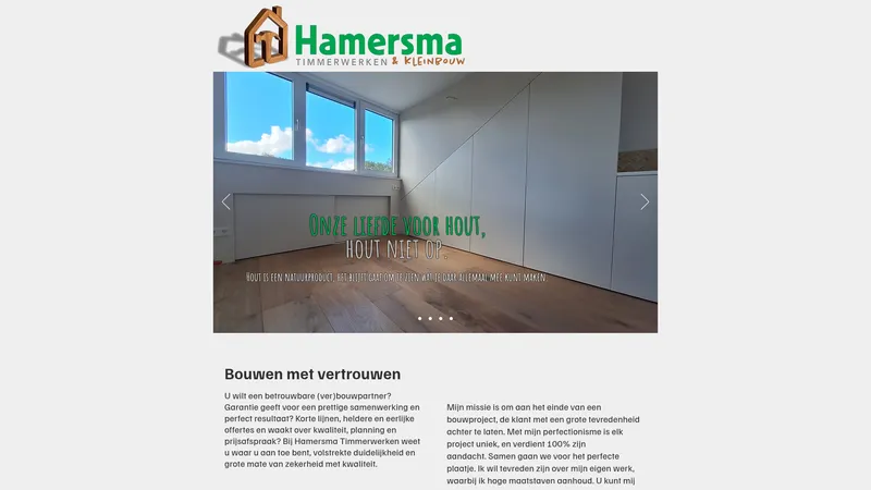 Website van Hamersma Timmerwerken Deventer