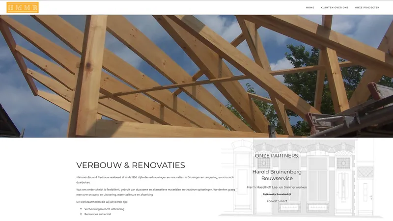 Website van Hammer Bouw & Verbouw