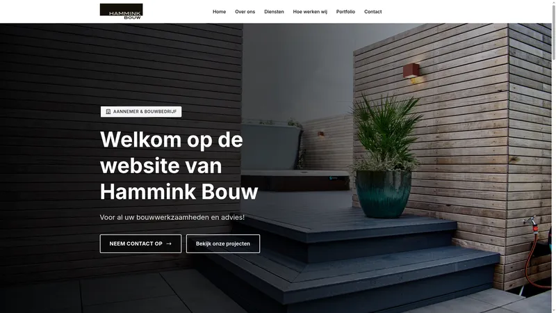 Website van Hammink Bouw