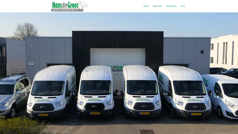Website van Hans de Groot Bouwbedrijf