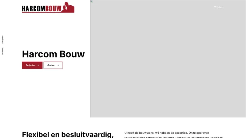 Website van Harcom Bouw