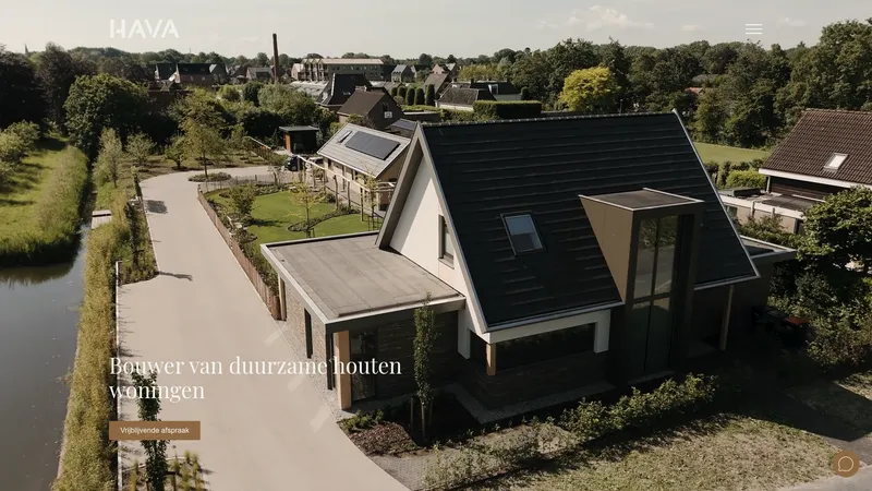 Website van HAVA Houtbouw