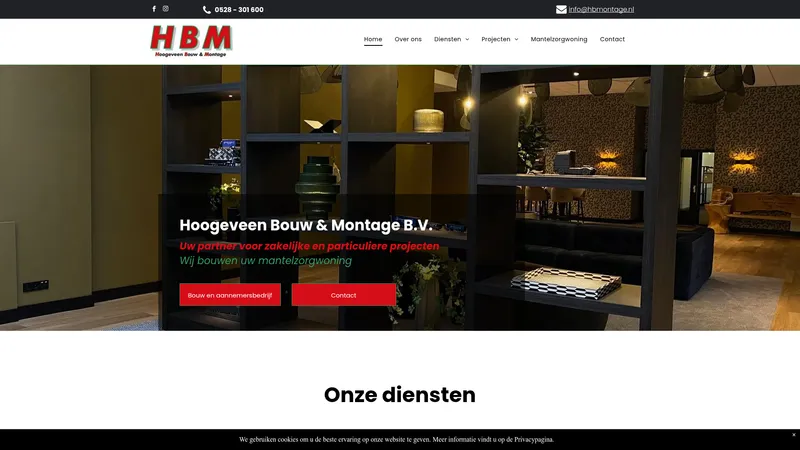 Website van HB Montage | Bouwbedrijf Hoogeveen | Mantelzorgwoning