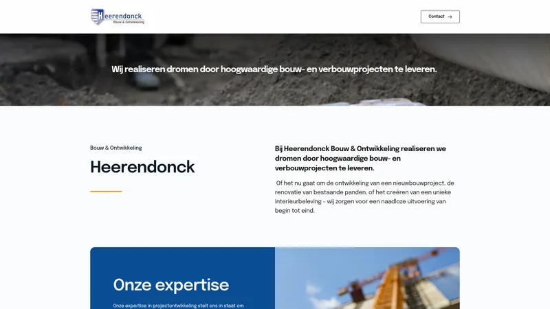 Website van Heerendonck Bouw en Ontwikkeling BV