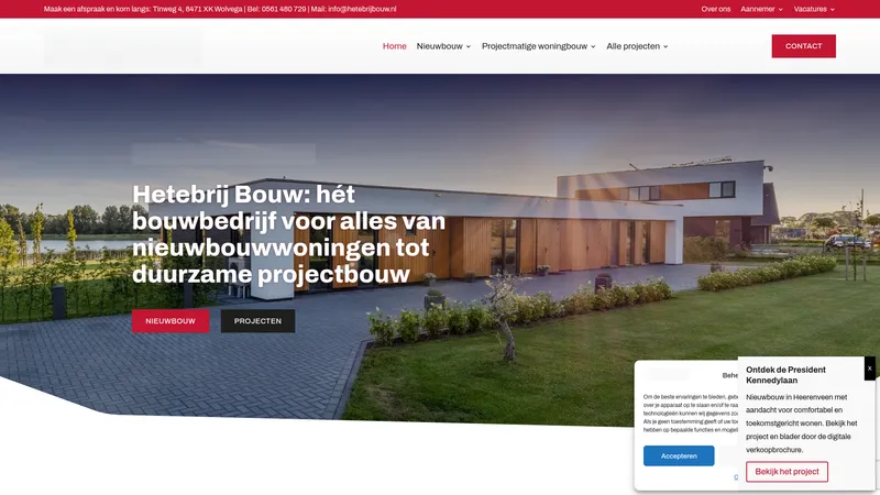 Website van Hetebrij Bouw B.V.
