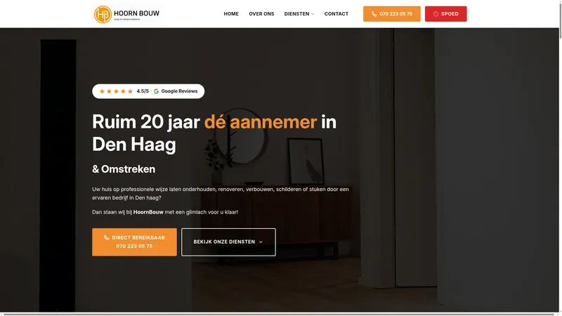 Website van Hoorn Bouw