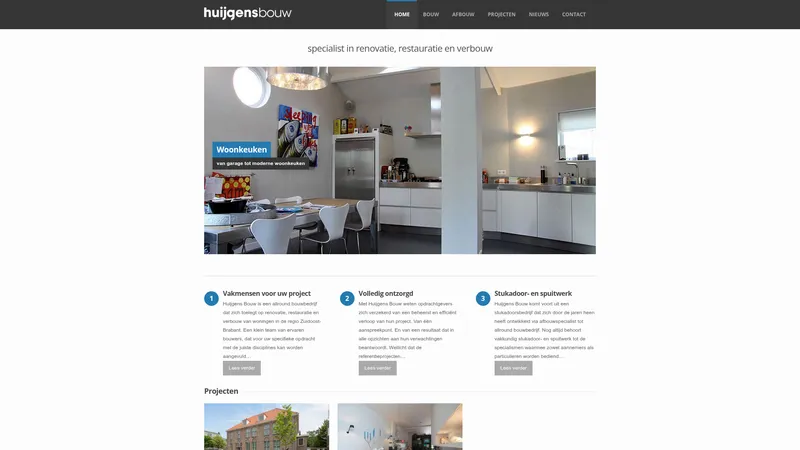 Website van Huijgens Bouw B.V.