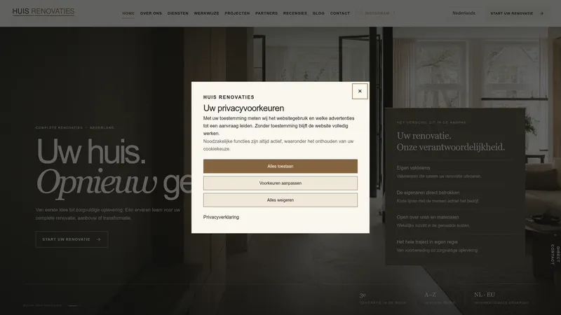 Website van HUIS RENOVATIES