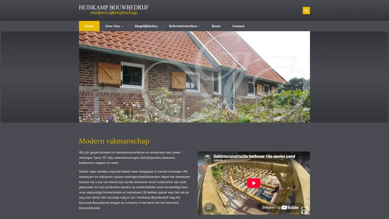 Website van Huiskamp Bouwbedrijf B.V.