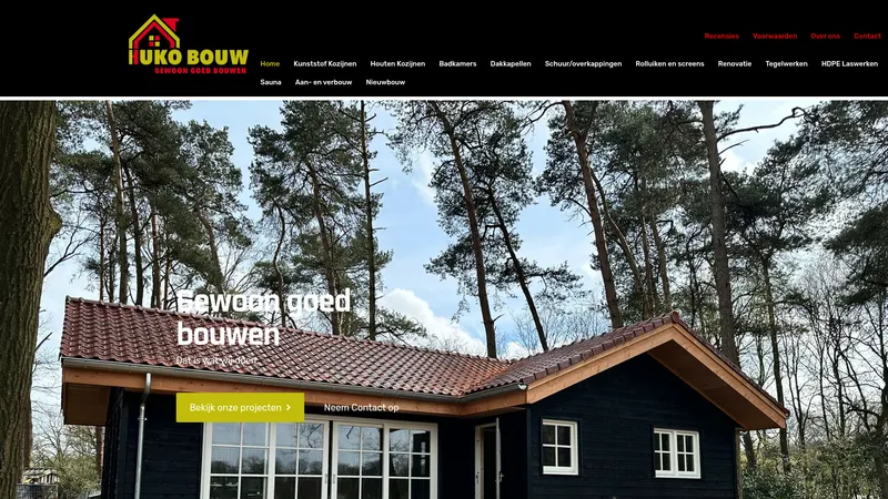Website van Huko Bouwbedrijf Enschede