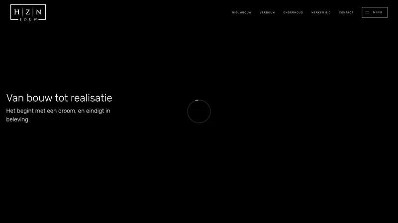 Website van Hzn Bouw B.V.