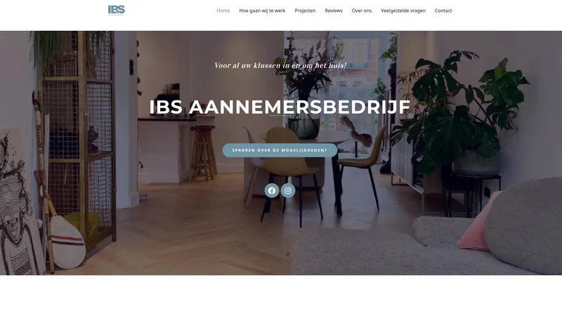 Website van IBS Aannemersbedrijf B.V.