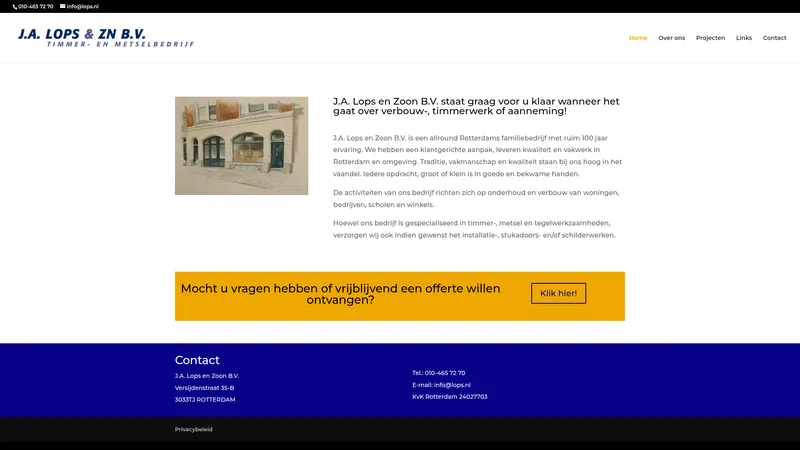 Website van J.A. Lops en Zoon B.V.