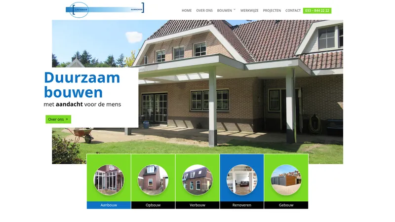 Website van J. Petersen,Aannemer