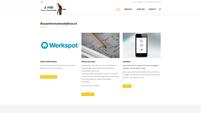 Website van J. Vos Bouw- en Timmerbedrijf