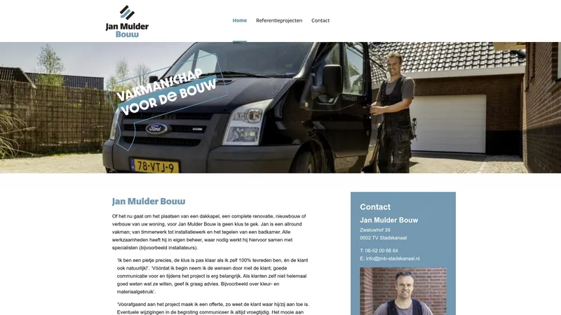 Website van Jan Mulder Bouw