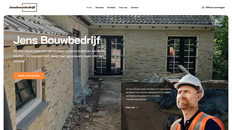 Website van JENS Bouwbedrijf