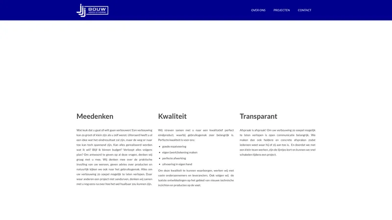 Website van JJJ Bouw (onderdeel van AlBoMa Bouw)