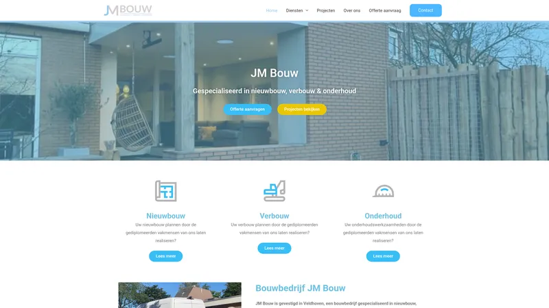 Website van JM Bouw