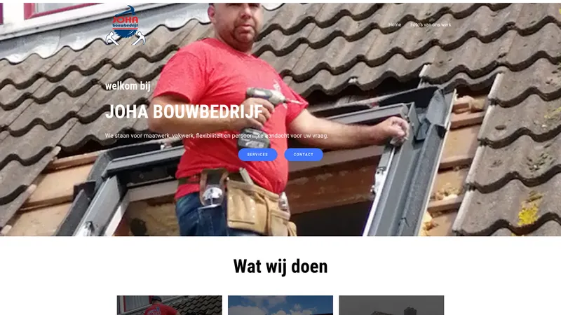 Website van JOHA bouwbedrijf