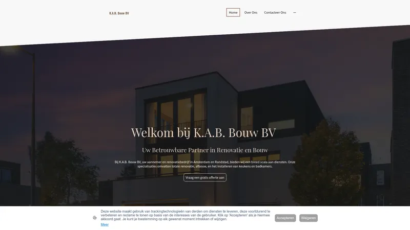Website van K.A.B. Bouw BV