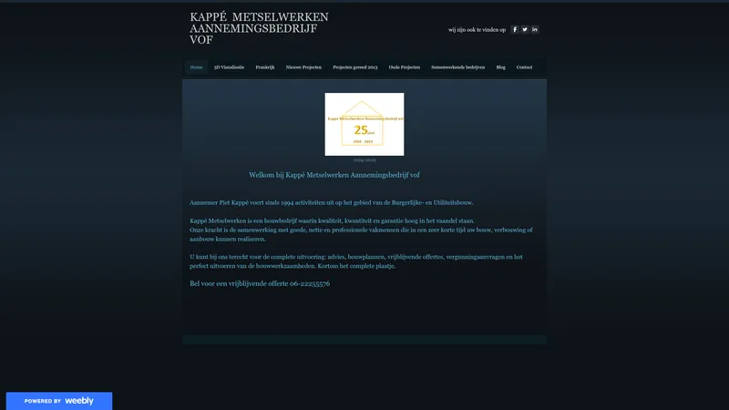 Website van Kappe Metselwerken Aannemingsbedrijf