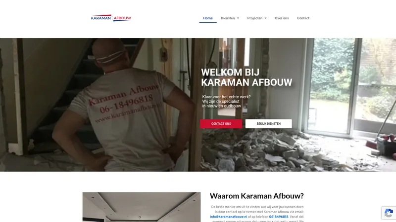 Website van Karaman Afbouw