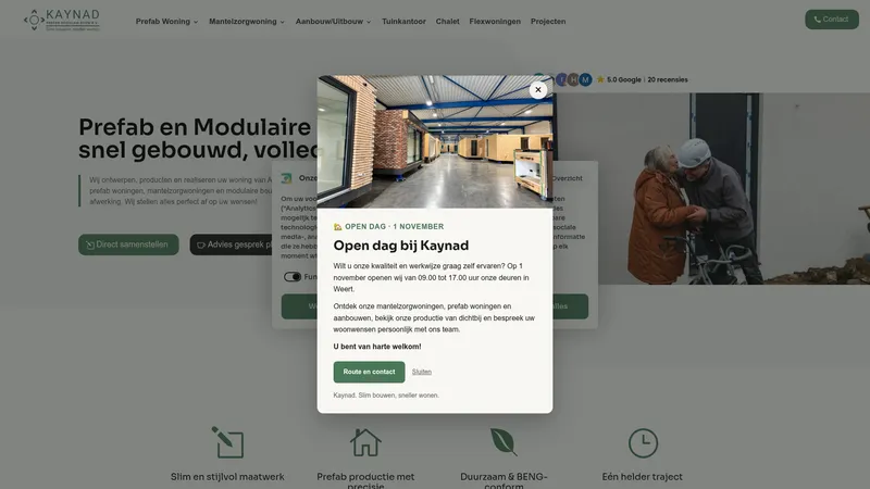 Website van Kaynad Prefab Modulair Bouw B.V.