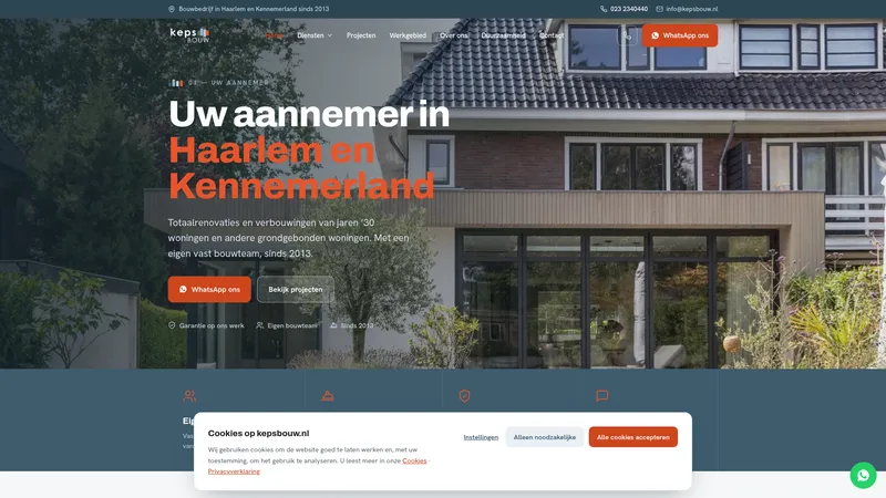 Website van Keps Bouw