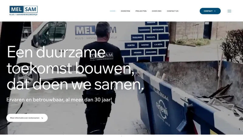 Website van Klusbedrijf Melsam