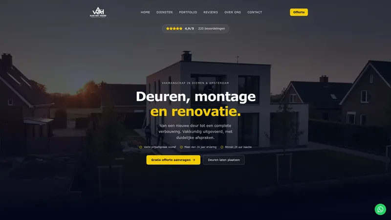 Website van Klussenbedrijf aan het werk