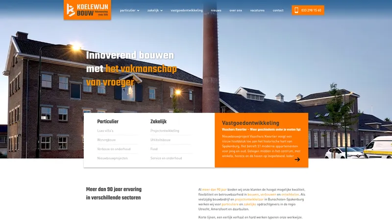 Website van Koelewijn Bouw