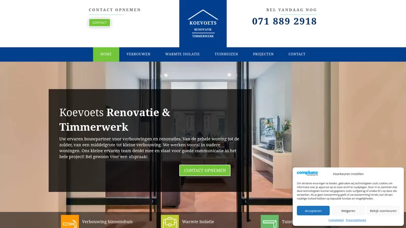 Website van Koevoets Renovatie