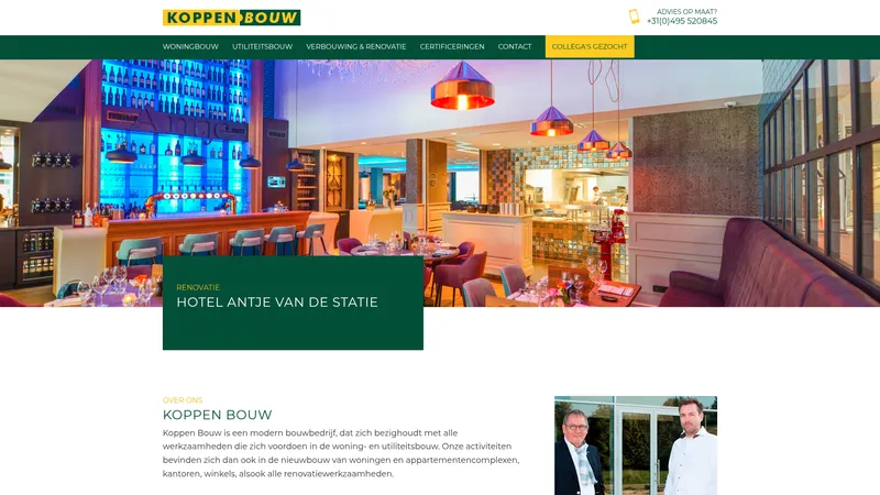 Website van Koppen Bouw B.V.