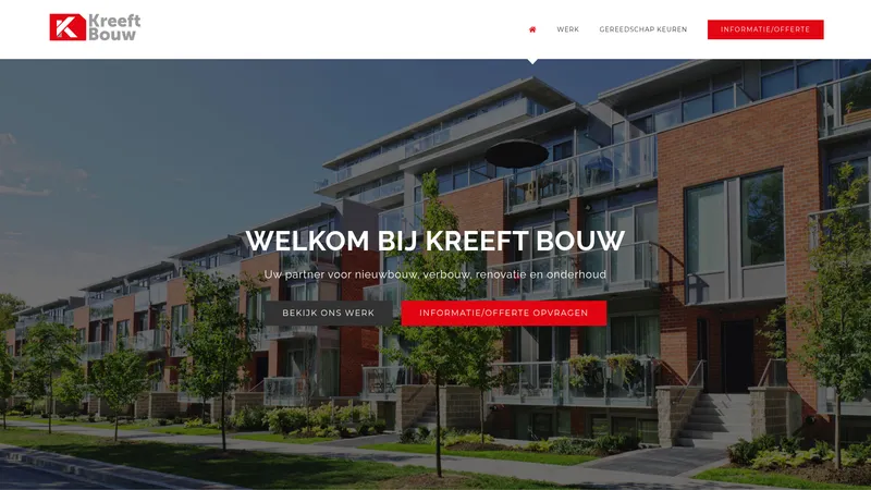 Website van Kreeft Bouw B.V.
