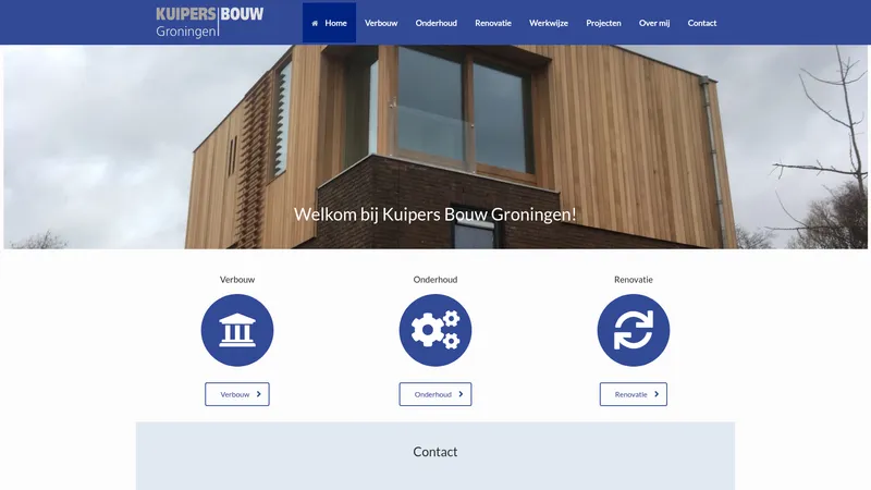Website van Kuipers Bouw Groningen