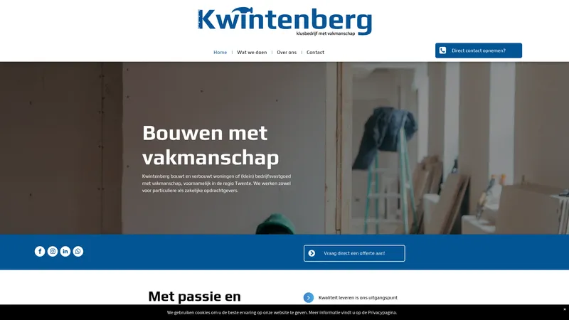 Website van Kwintenberg bouw- en klussenbedrijf