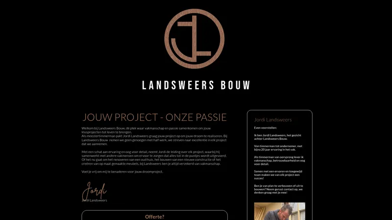 Website van Landsweers Bouw