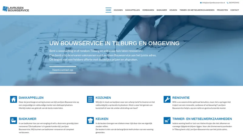 Website van Lavrijsen Bouwservice