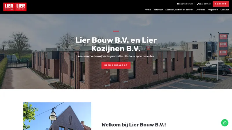 Website van Lier Bouw BV