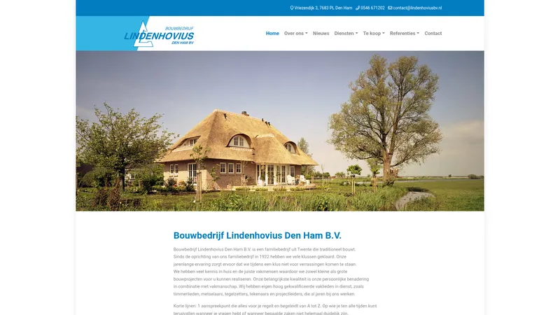 Website van Lindenhovius Den Ham B.V.