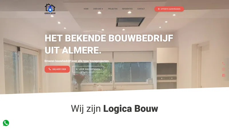Website van Logica Bouw